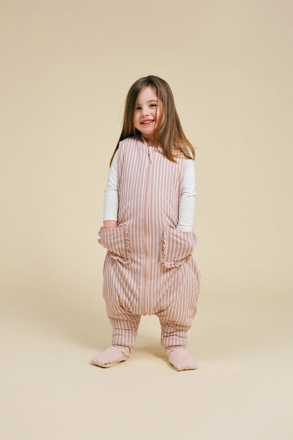 Pijama Manta con Calcetines Antideslizantes 2.5 TOG.-  Navy & Pink Stripes